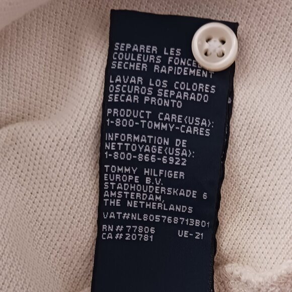 Tommy Hilfiger Golf Polo Mens Shirt Size X-Large Cream Short Sleeve Logo READ - Picture 9 of 9